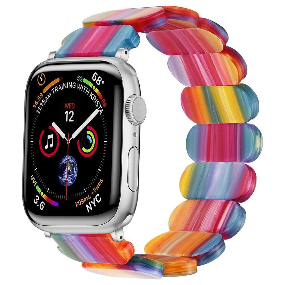 Elastiskt resinarmbånd Apple Watch 45mm Series 9 regnbue