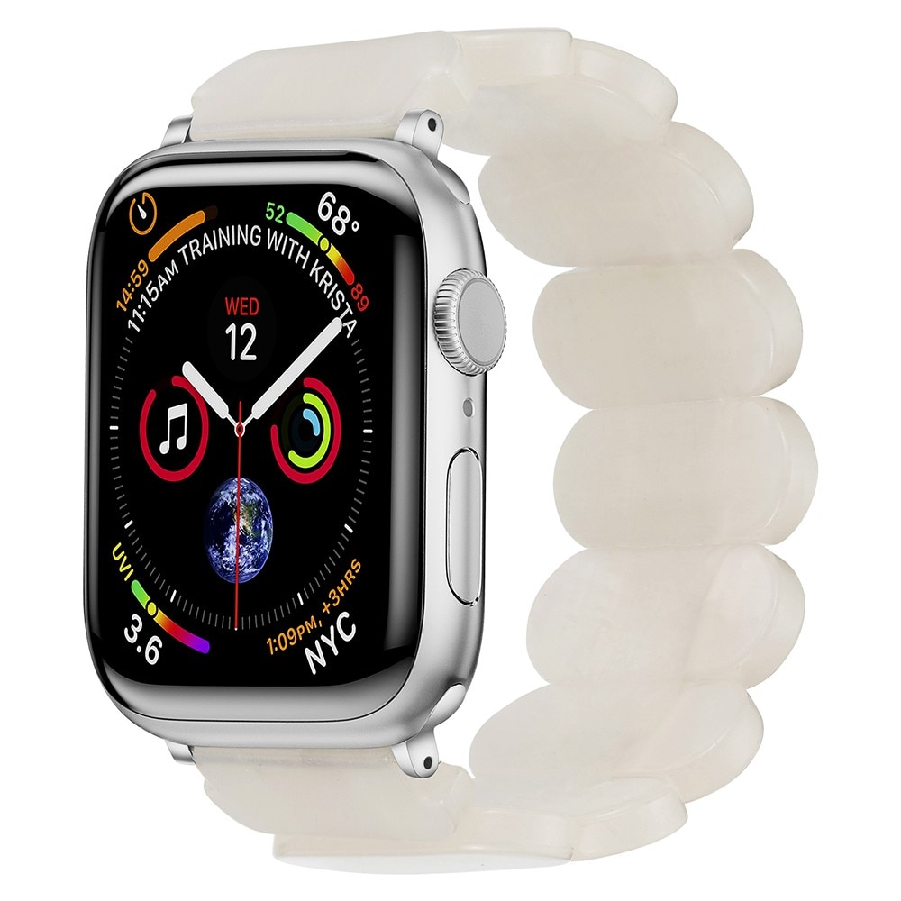 Elastiskt resinarmbånd Apple Watch 41mm Series 9 hvid