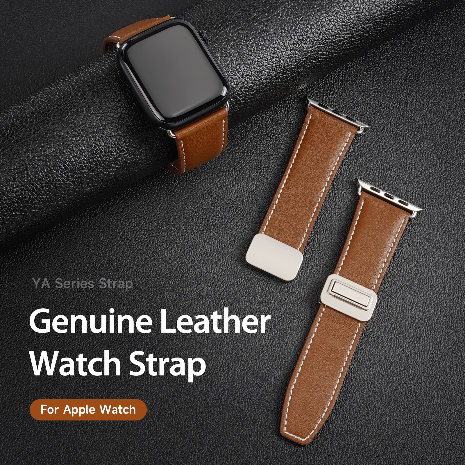 Læderrem Apple Watch Series 11 42mm Brun