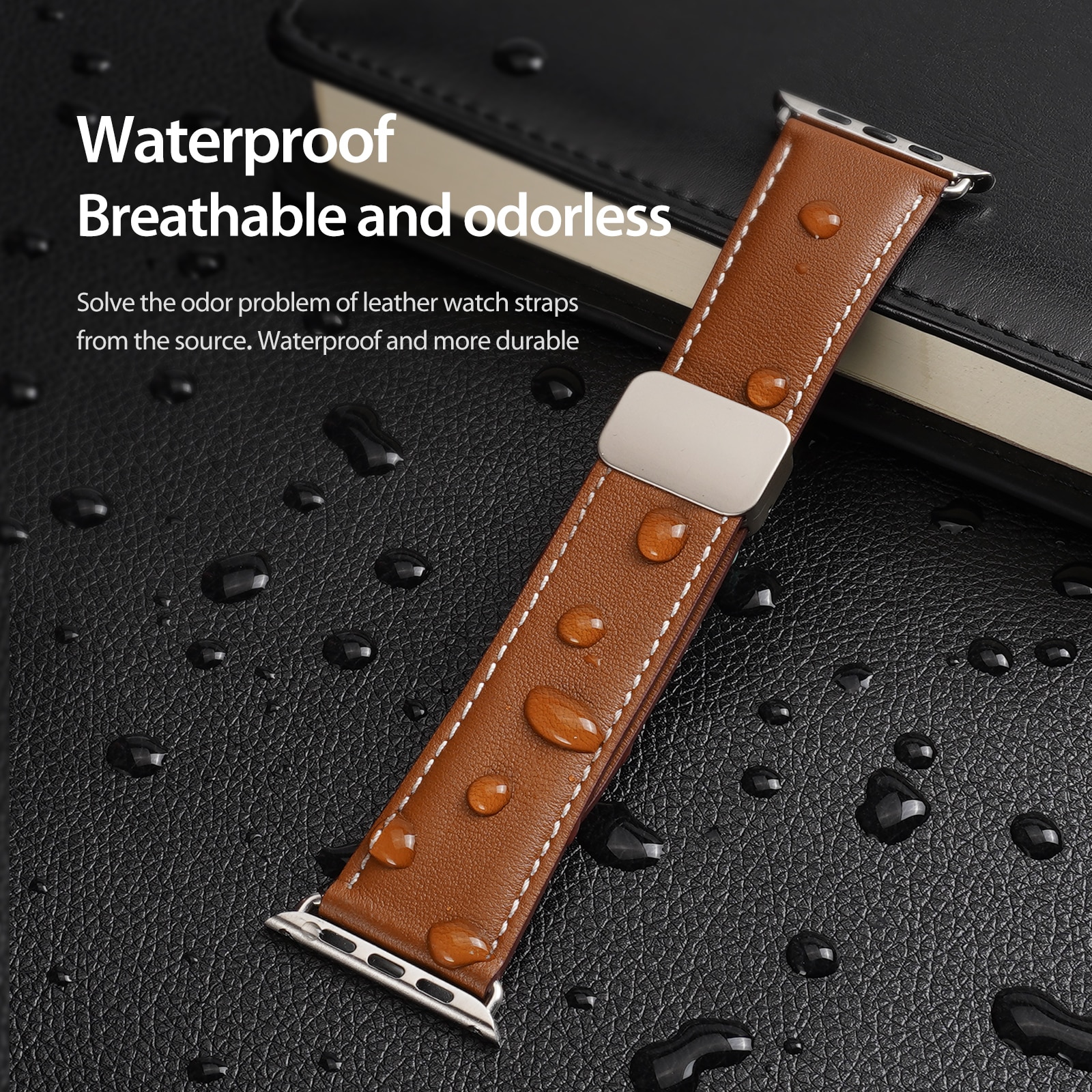Læderrem Apple Watch Series 11 42mm Brun
