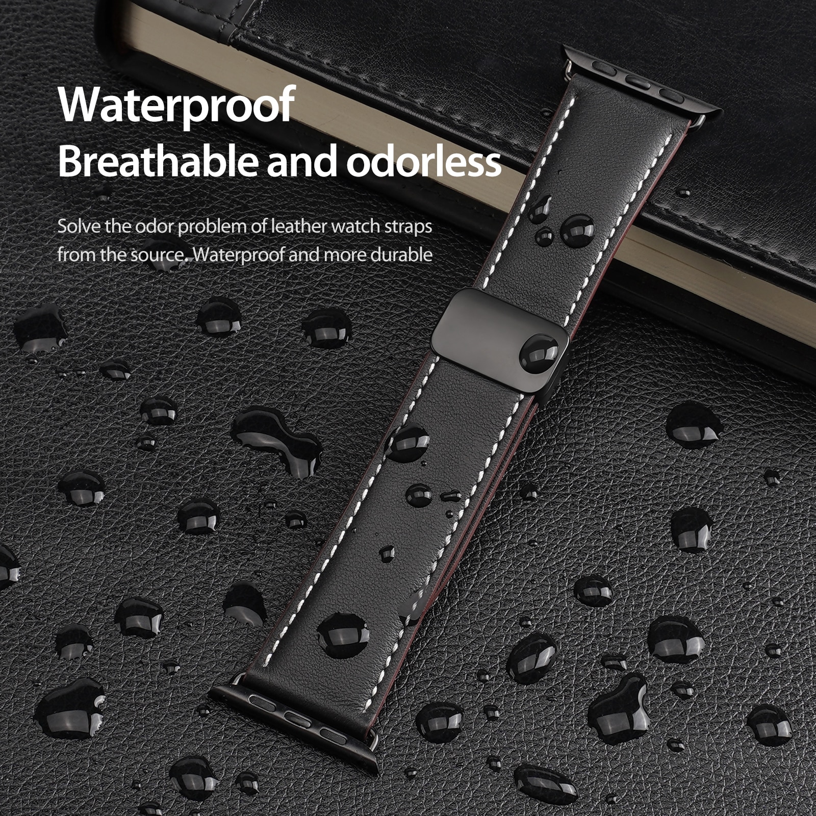 Læderrem Apple Watch Series 11 46mm Brun