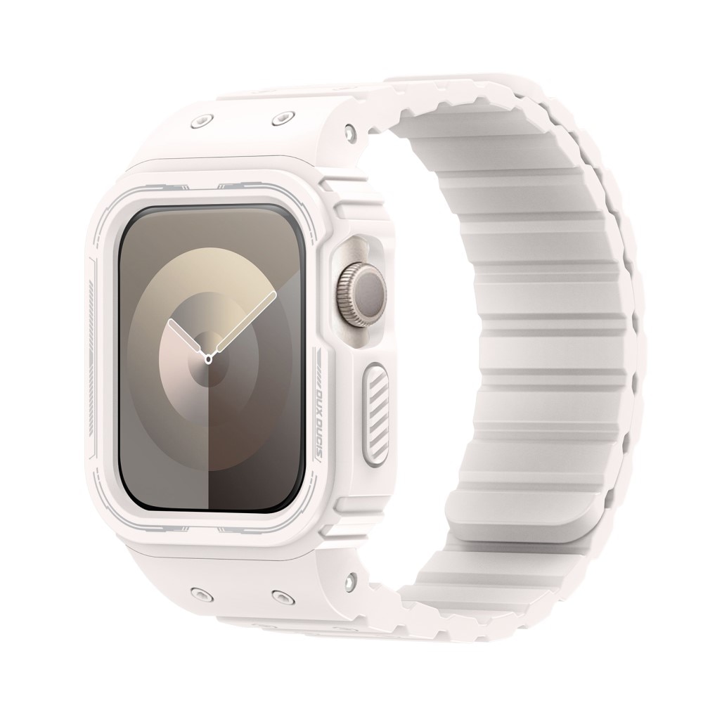 OA Series Cover + Silikonearmbånd Apple Watch 45mm Series 7 hvid