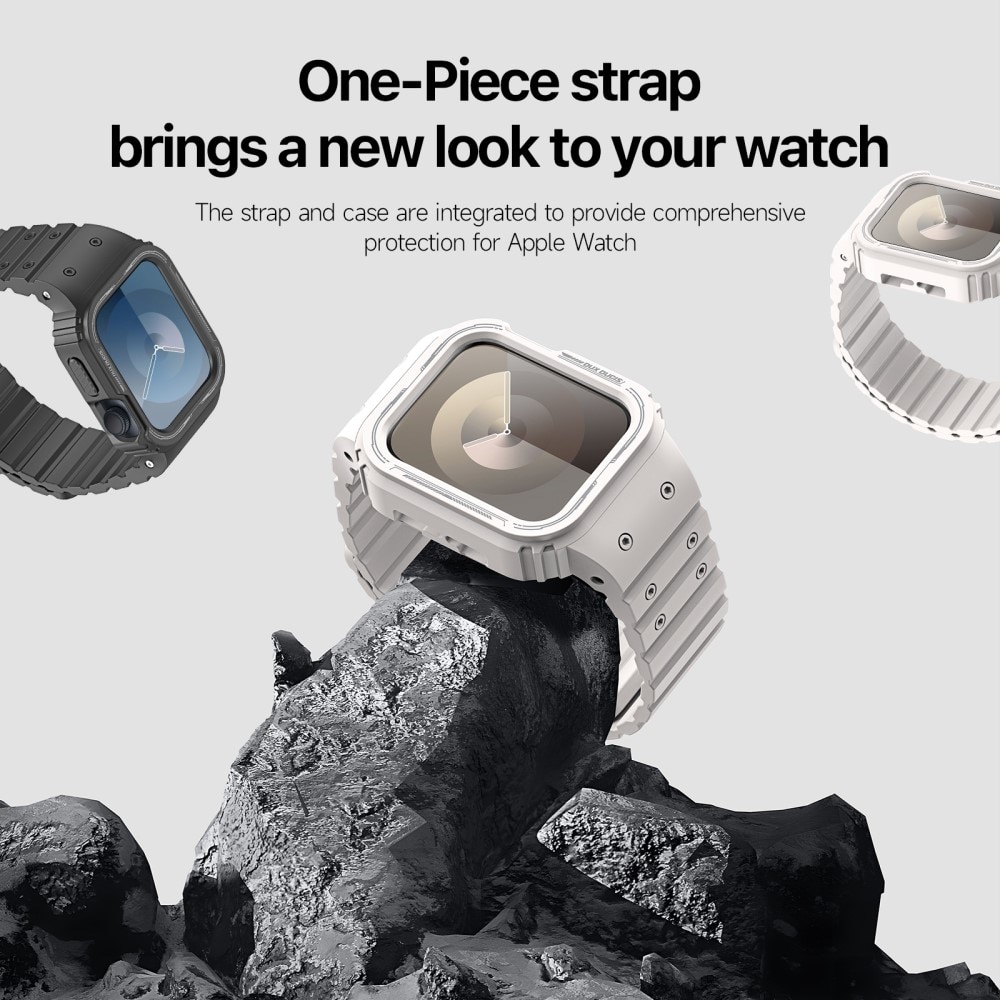 OA Series Cover + Silikonearmbånd Apple Watch 45mm Series 7 hvid