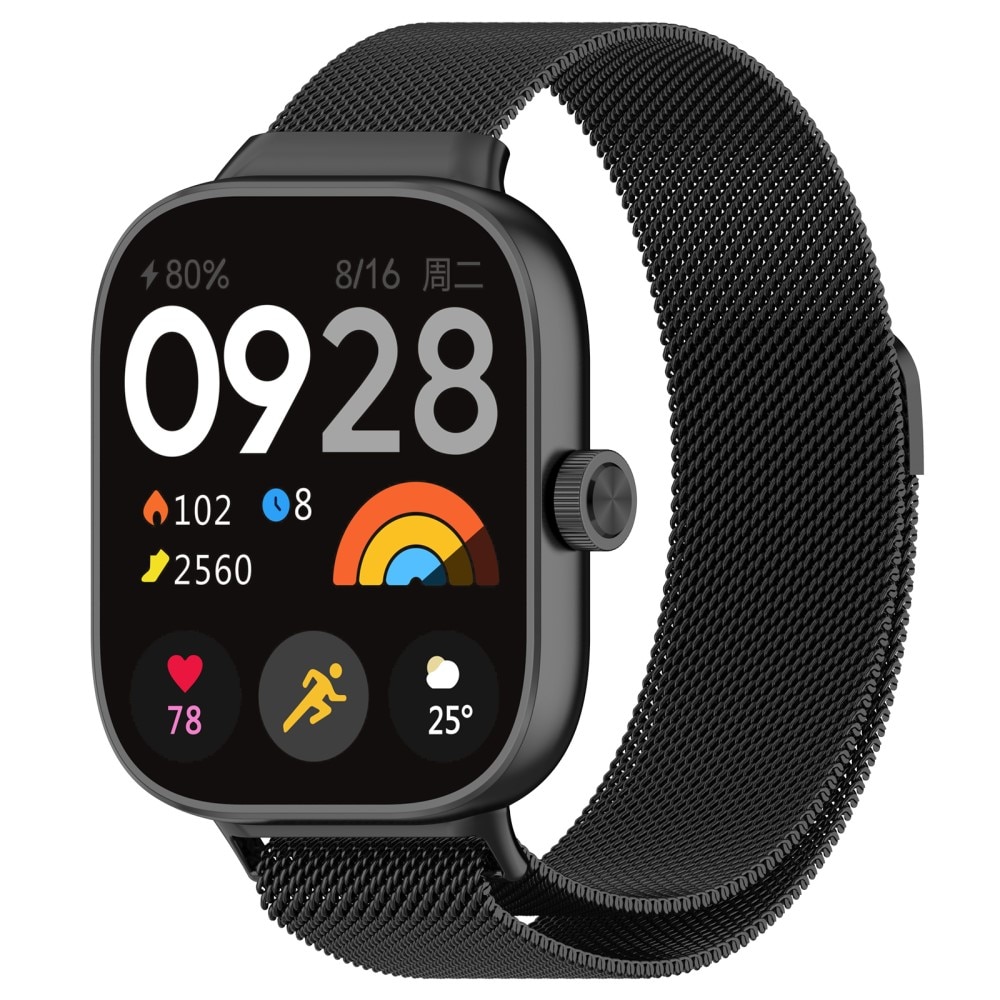 Armbånd Milanese Xiaomi Redmi Watch 4 sort