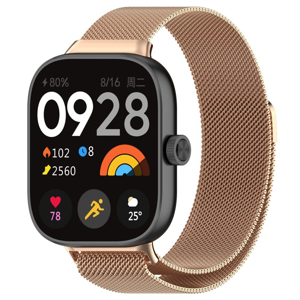 Armbånd Milanese Xiaomi Redmi Watch 4 rose guld