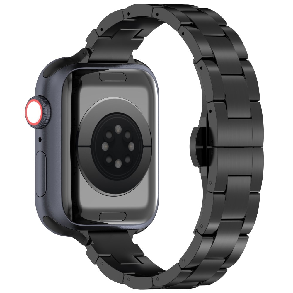 Slim Titaniumarmbånd Apple Watch Series 10 42mm sort