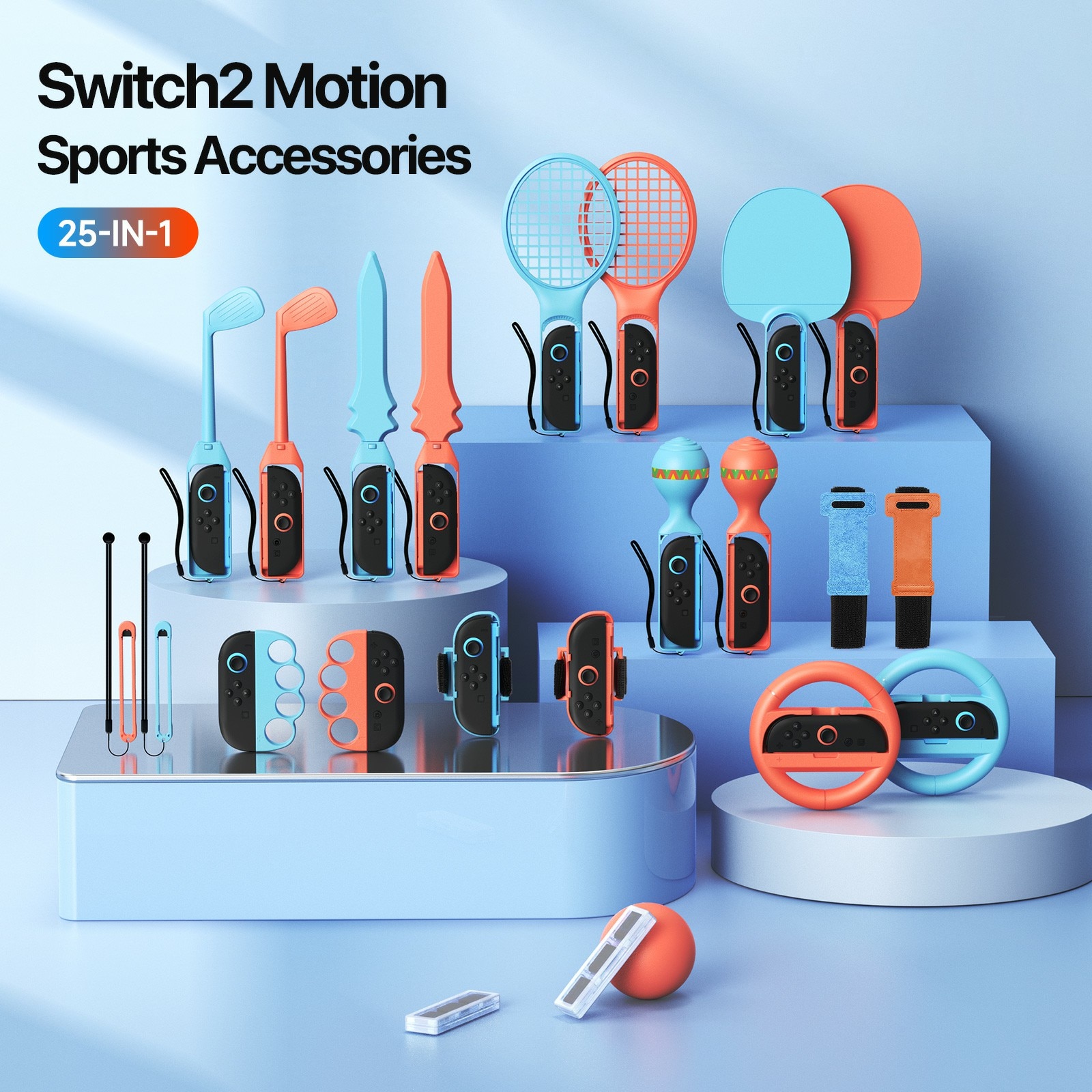 Sports-tilbehørssæt Nintendo Switch 2 blå/rød