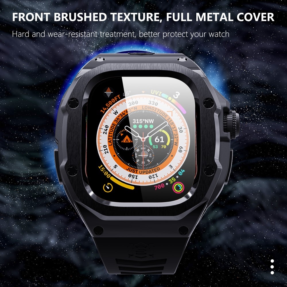 High Brushed Metal Case w Strap Apple Watch Ultra 49mm Black