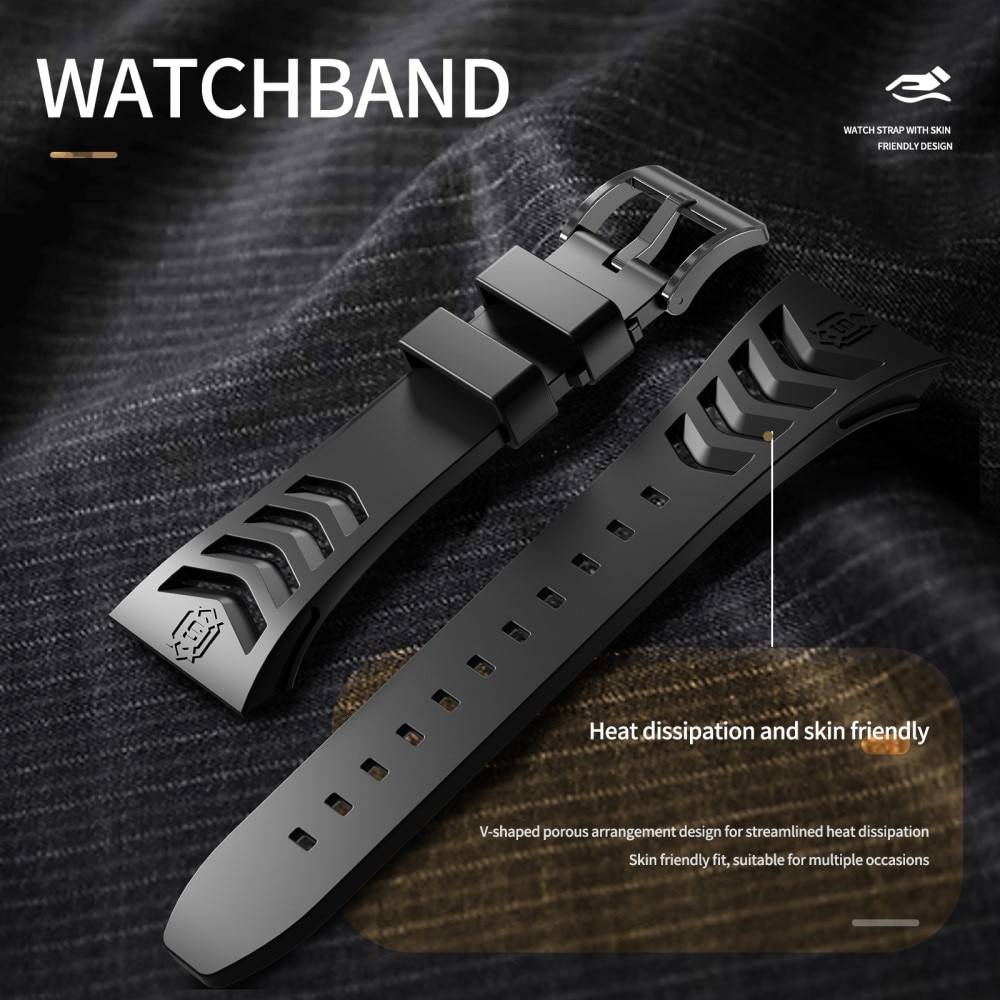 High Brushed Metal Case w Strap Apple Watch 44mm Black