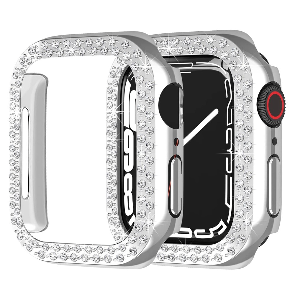 Apple Watch 41mm Series 7 Rhinestone cover sølv