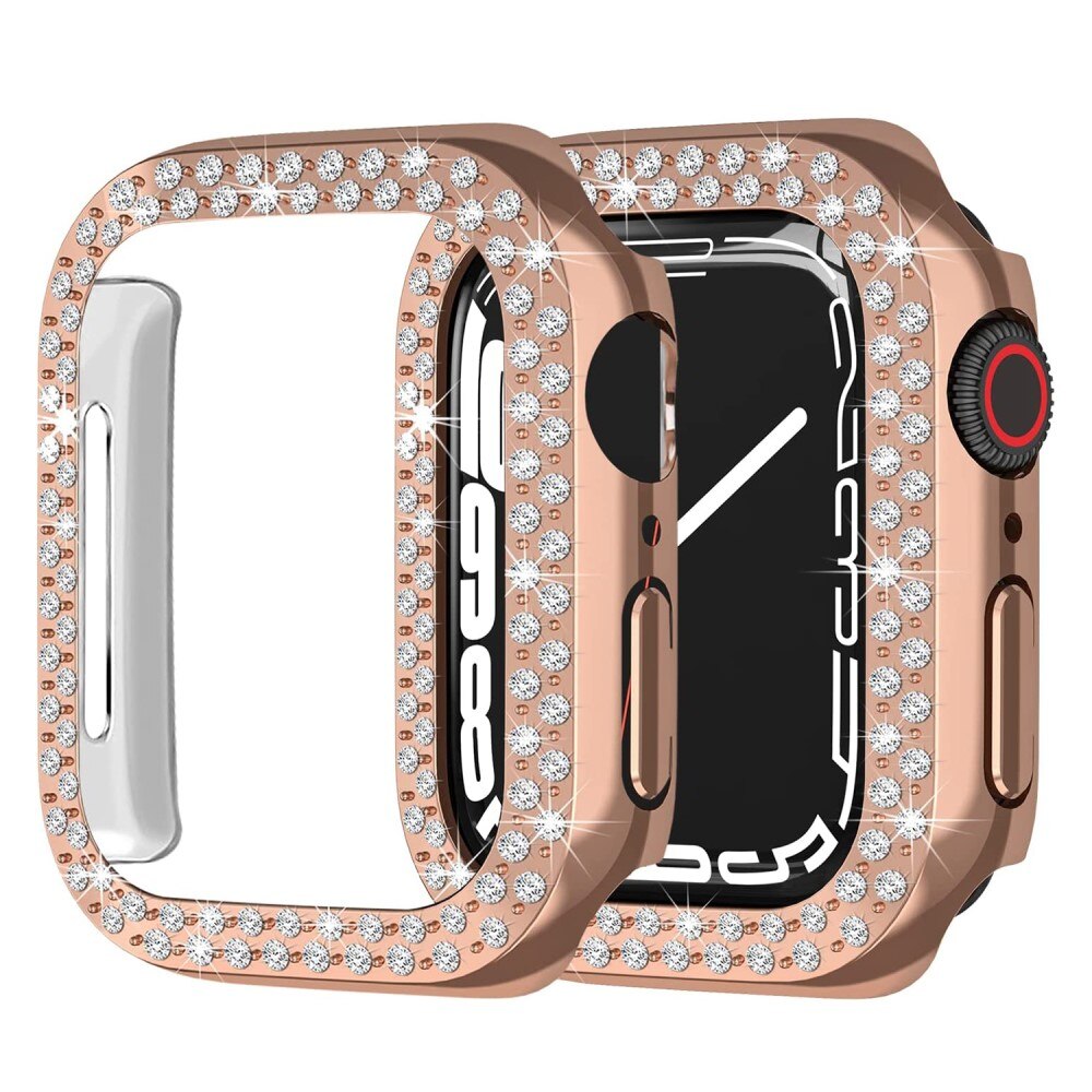 Apple Watch 41mm Series 7 Rhinestone cover rose guld