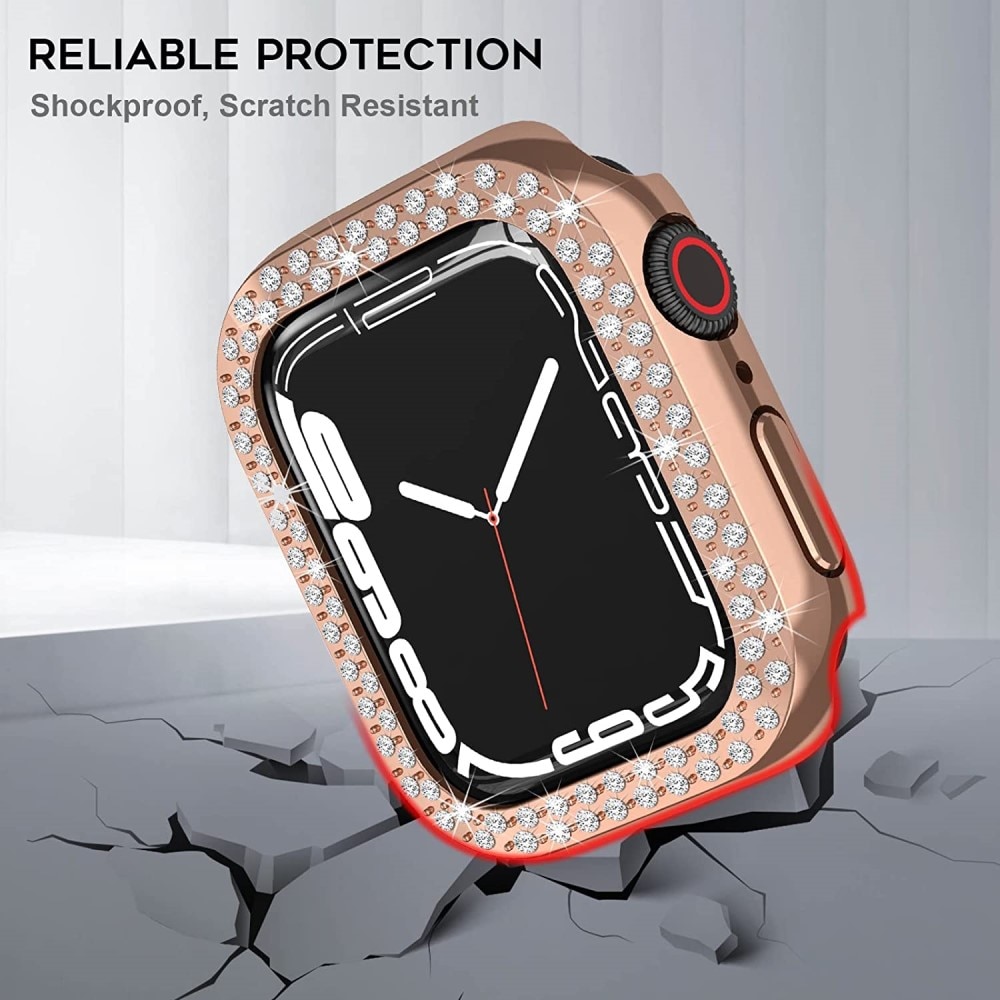 Apple Watch 41mm Series 7 Rhinestone cover rose guld