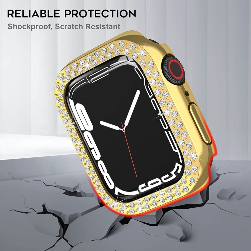 Apple Watch 41mm Series 7 Rhinestone cover guld