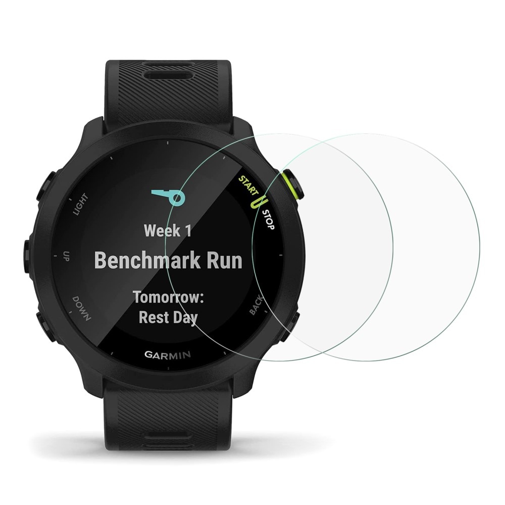 2-Pak hærdet Glas 0.3mm Skærmbeskytter Garmin Forerunner 55