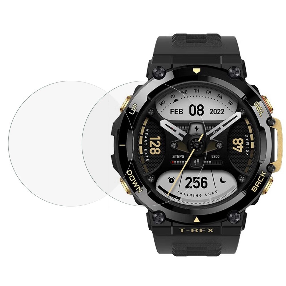 2-Pak hærdet Glas 0.3mm Skærmbeskytter Amazfit T-Rex 2