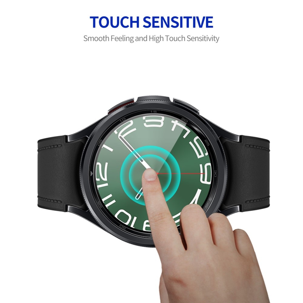 Full-fit Hærdet Glas Skærmbeskytter Samsung Galaxy Watch 6 Classic 47mm sort