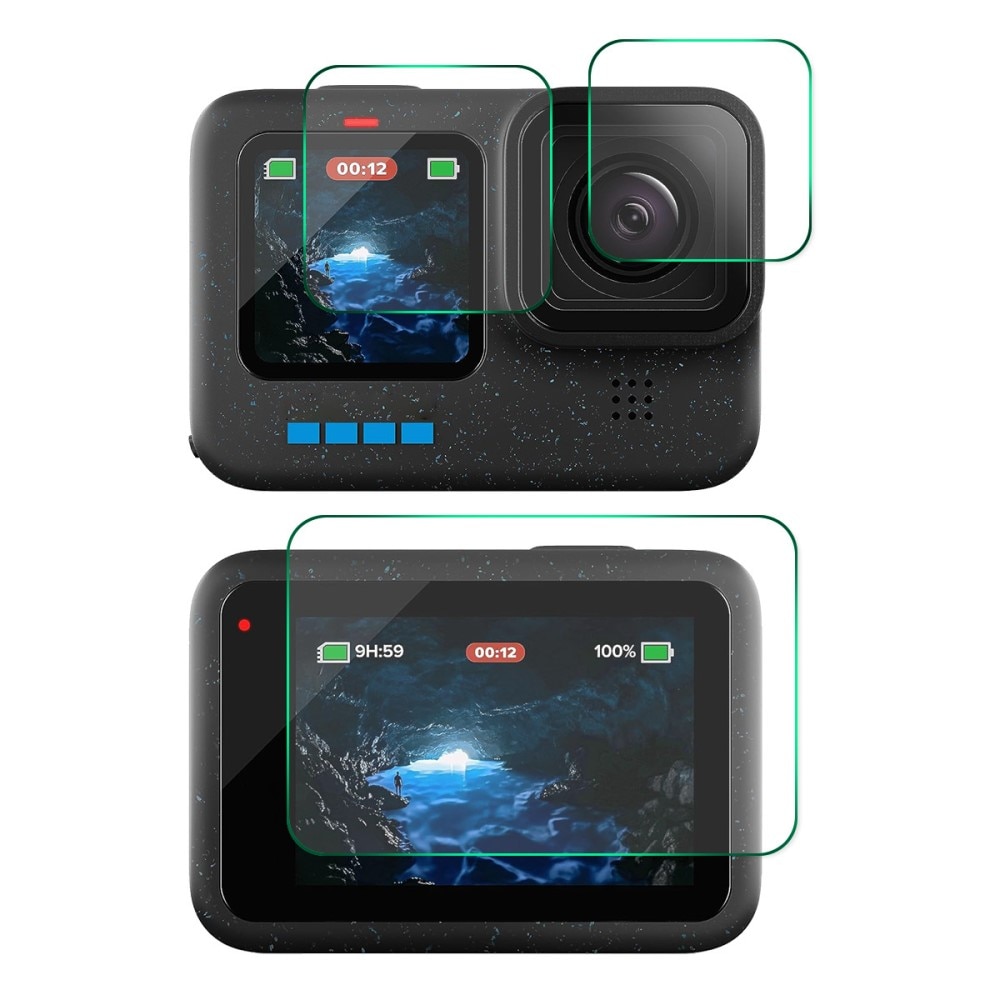 Hærdet Glas Skærmbeskytter + Linsebeskytter GoPro Hero12