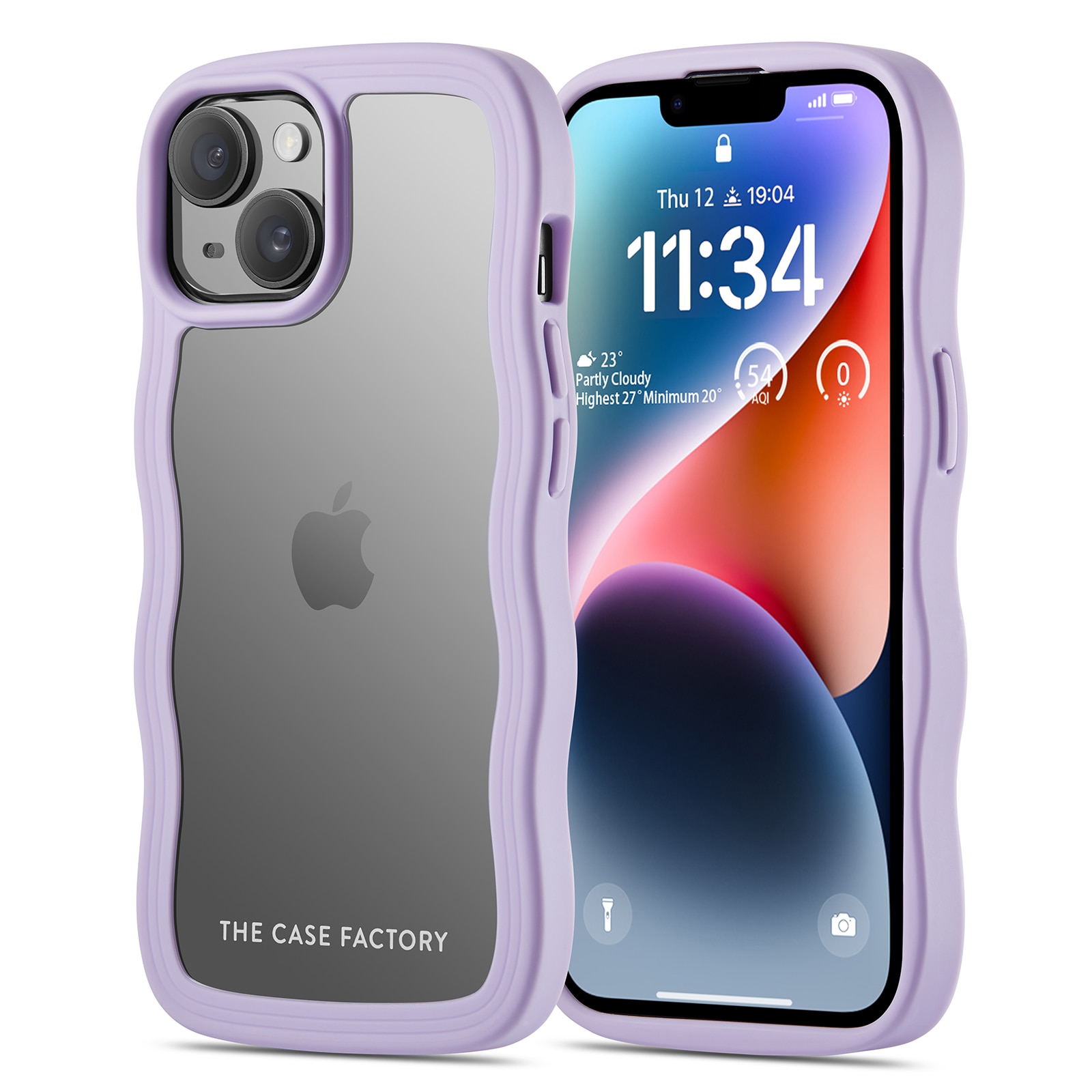 The Wave Case iPhone 15 Lilla