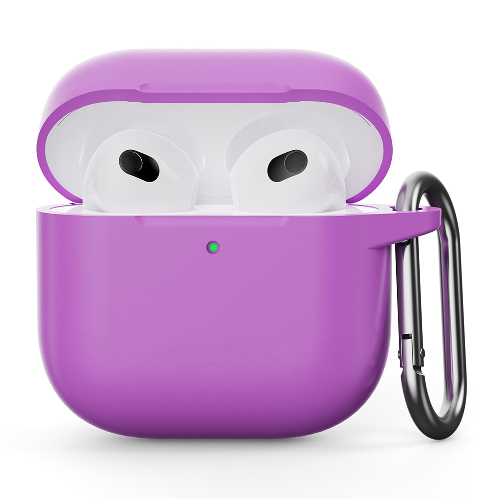 Silikonecover med karabinhage Apple AirPods 4 Lilla