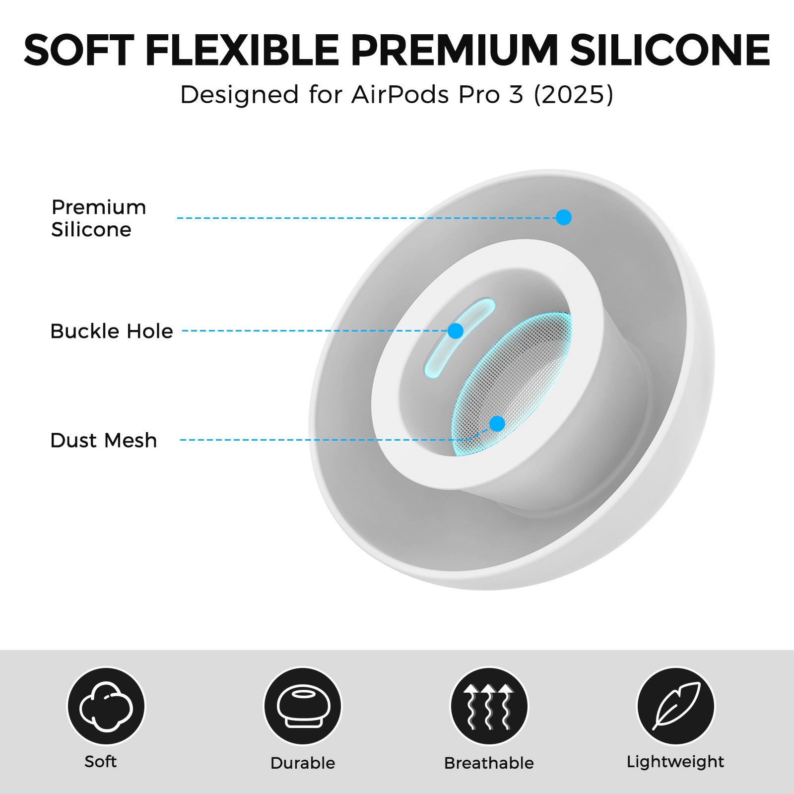 Ear Tips Apple AirPods Pro 3 Hvid (Medium)