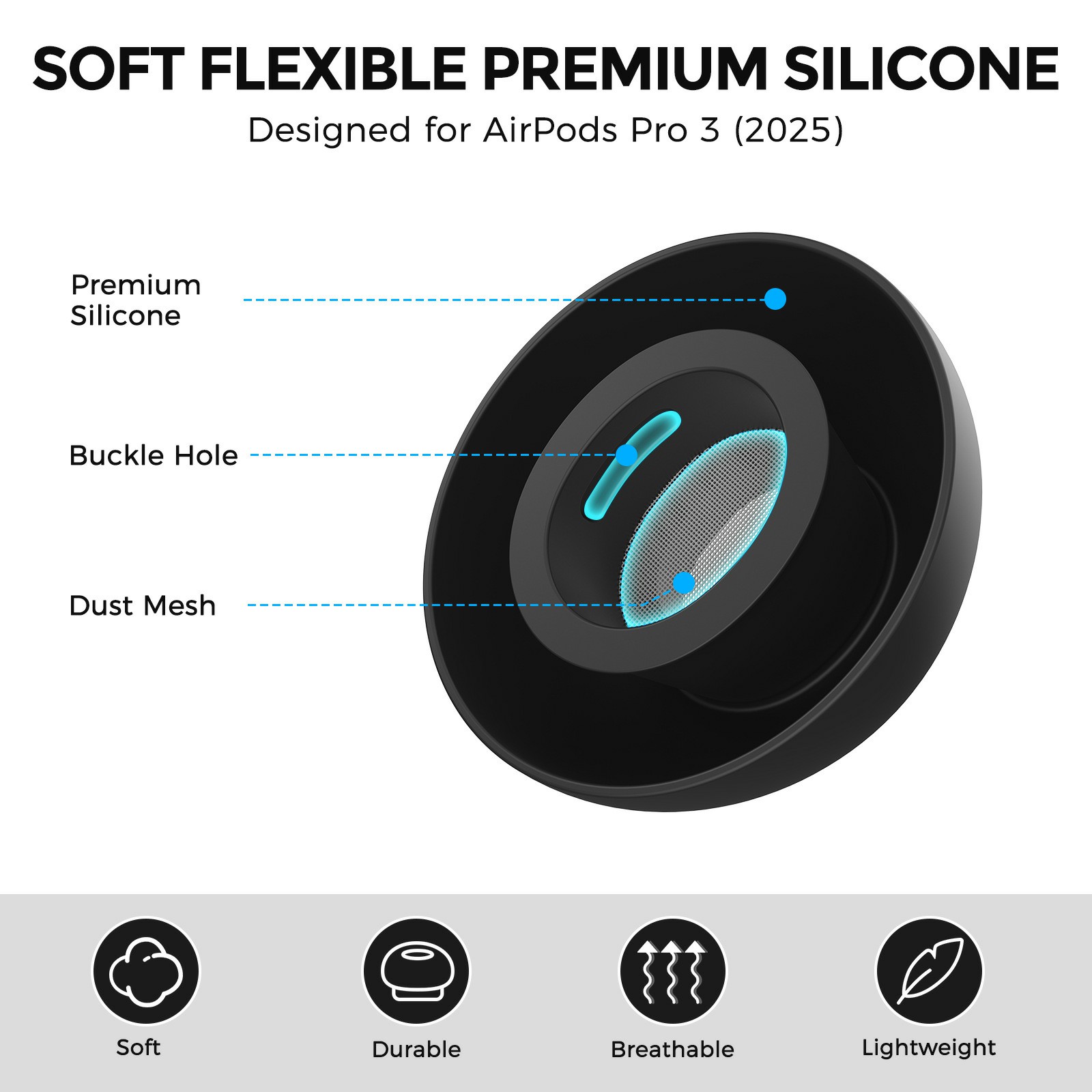 Ear Tips Apple AirPods Pro 3 Sort (Medium)