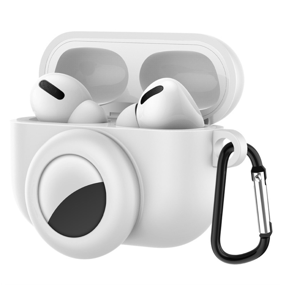 Silikonecover med AirTag holder Apple AirPods Pro hvid