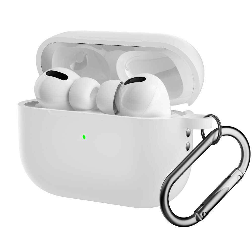 Silikonecover med karabinhage Apple AirPods Pro 2 hvid