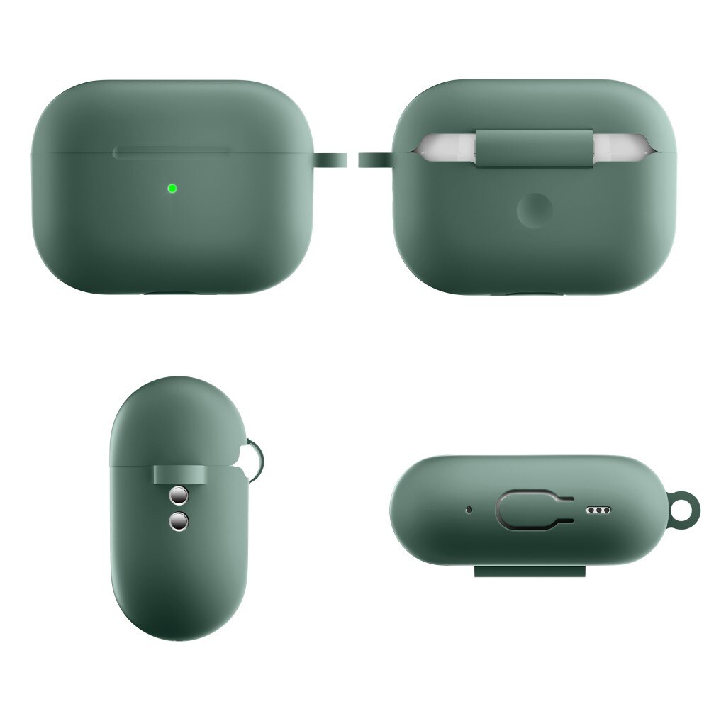 Silikonecover med karabinhage Apple AirPods Pro 2 grøn