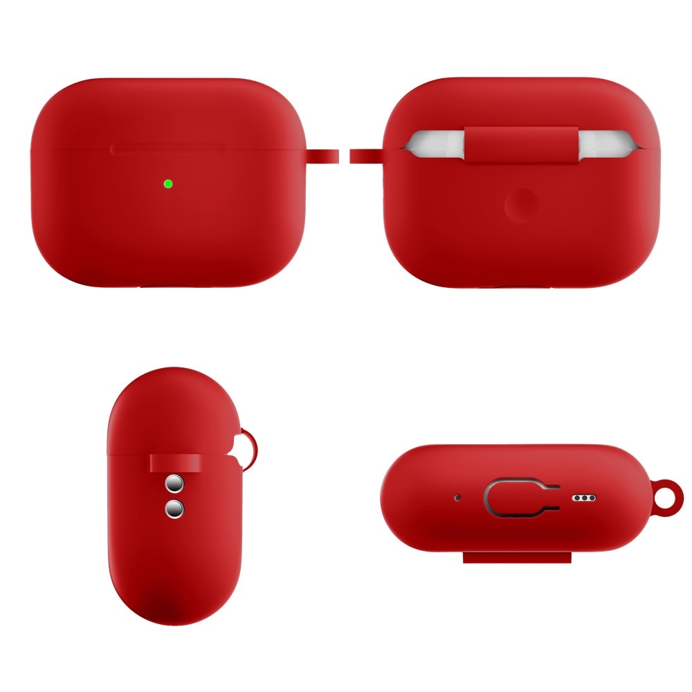 Silikonecover med karabinhage Apple AirPods Pro 2 rød