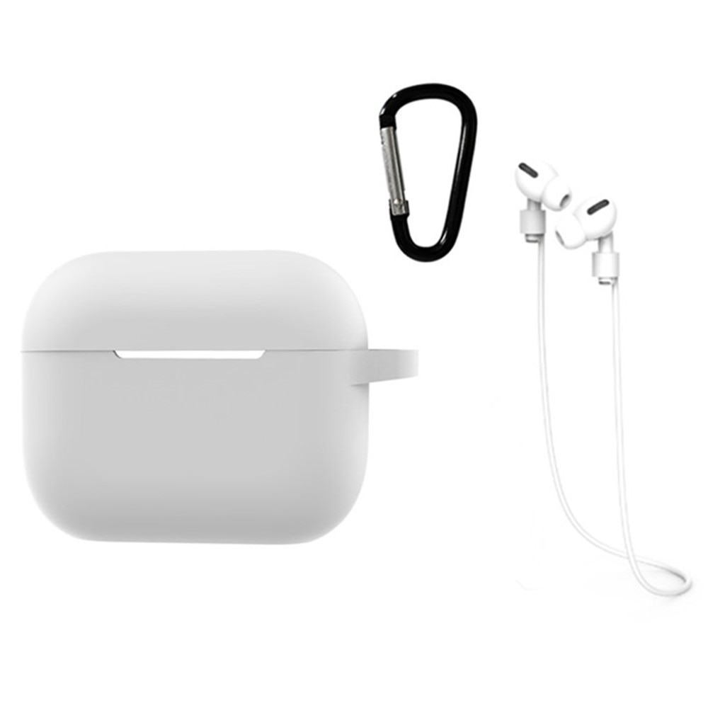 Silikonecover med karabinhage og rem AirPods Pro 2 hvid