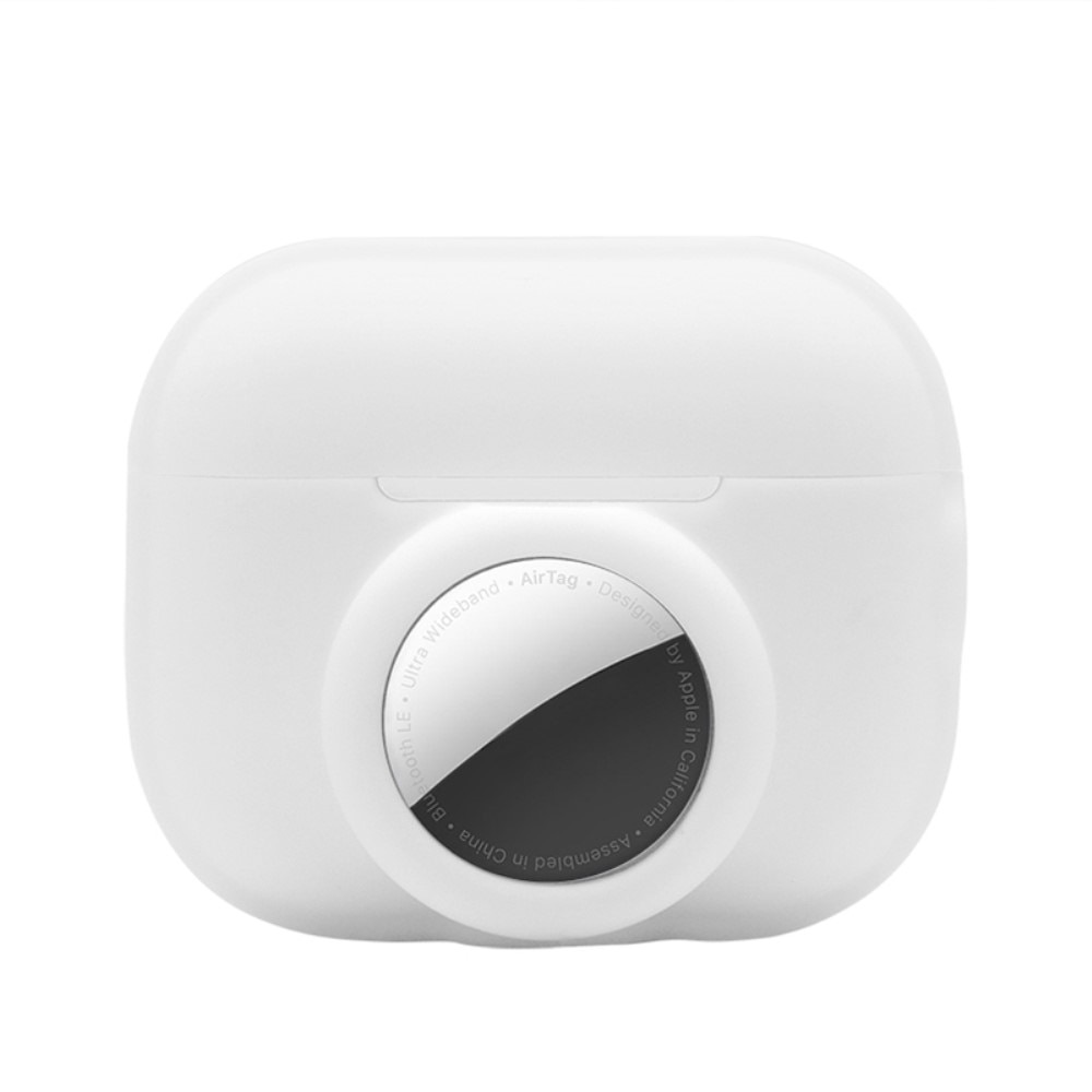 Silikonecover med AirTag holder Apple AirPods Pro 2 hvid