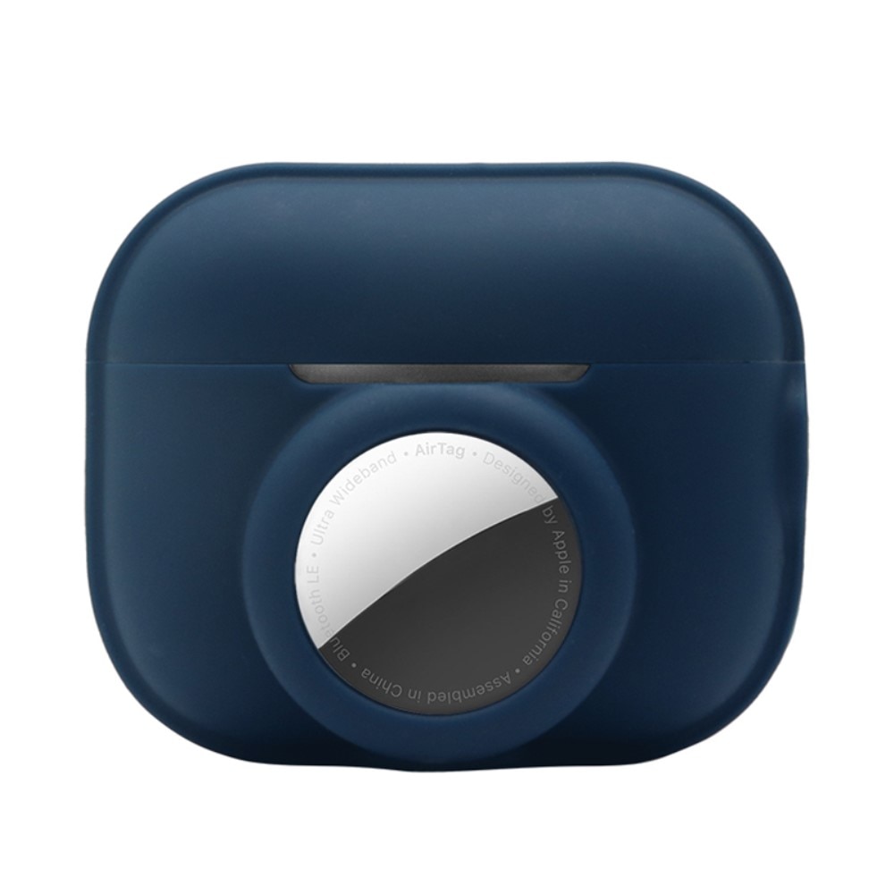 Silikonecover med AirTag holder Apple AirPods Pro 2 mørkeblå