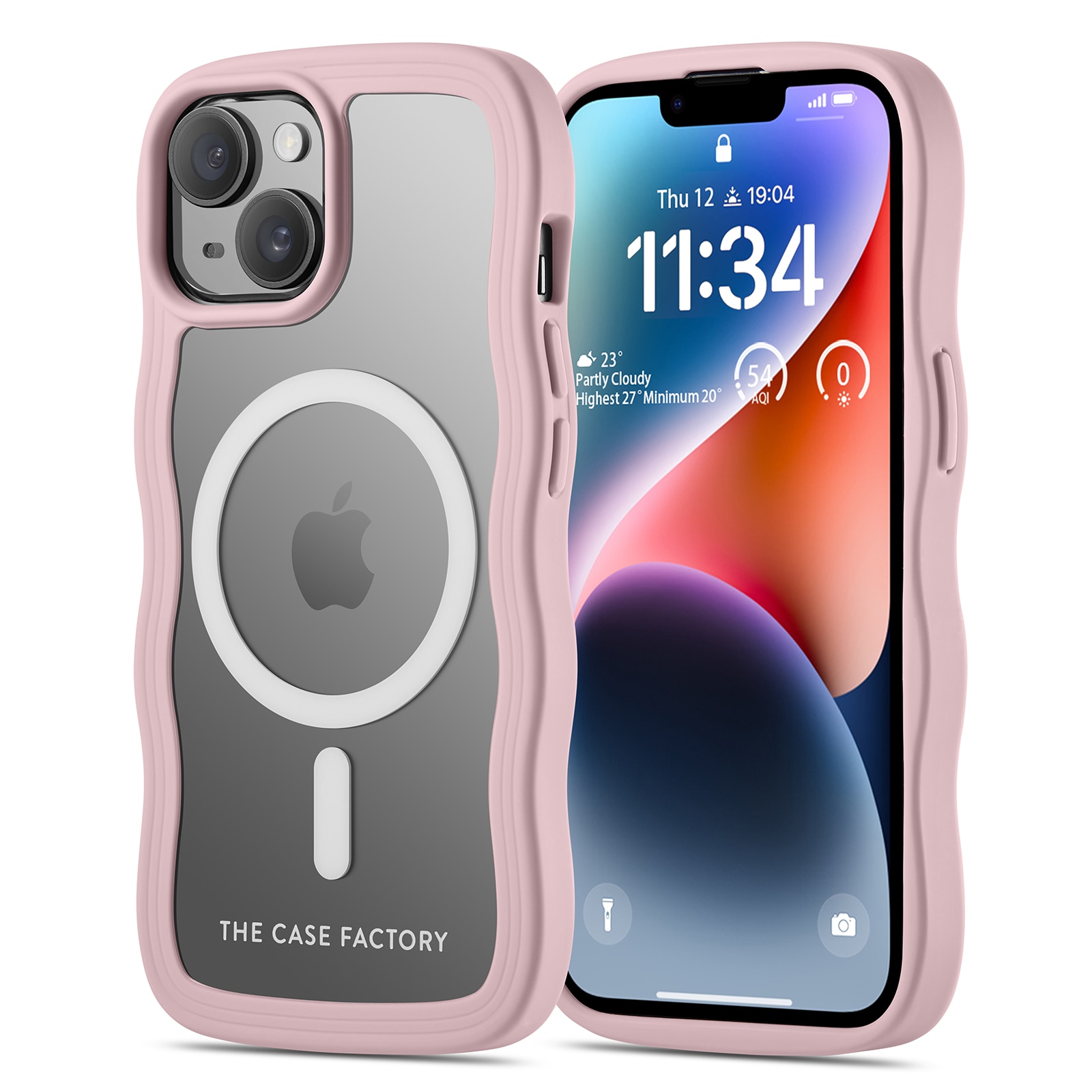 The Wave Mag Case iPhone 15 Lyserød