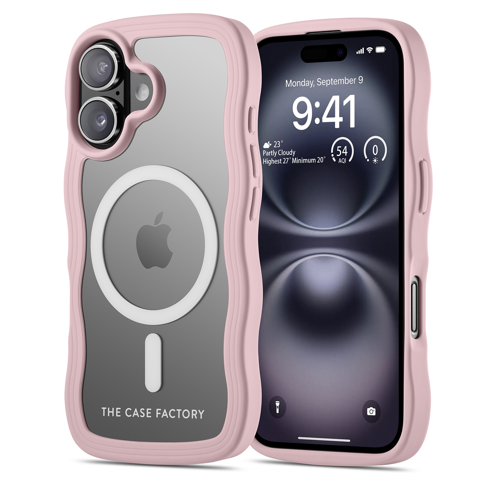 The Wave Mag Case iPhone 16 Lyserød