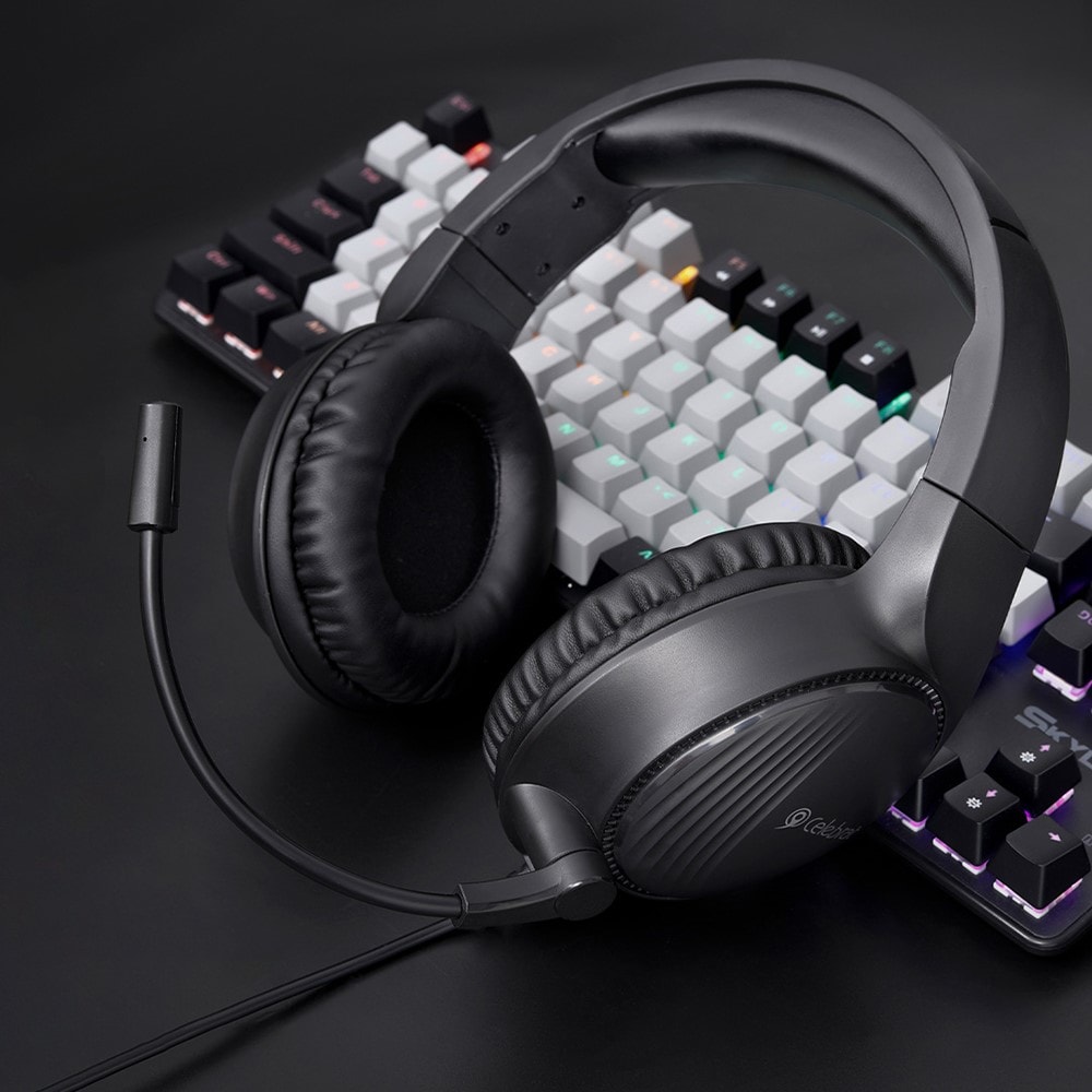 Gaming Høretelefoner med mikrofon Sort