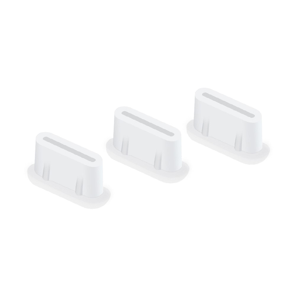 3-pack Dust Plug Silikone USB-C hvid