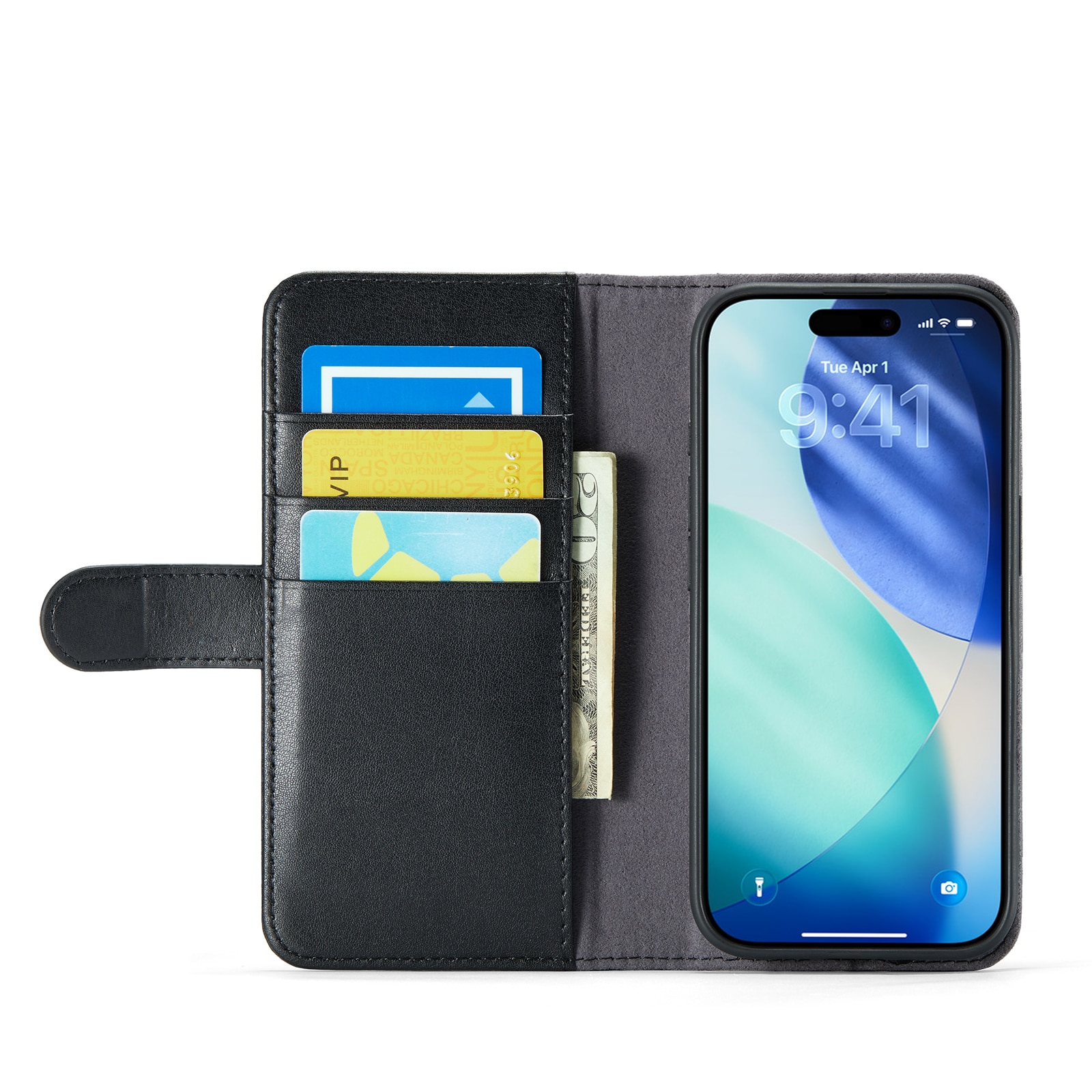 Ægte Læderetui iPhone 17 Sort