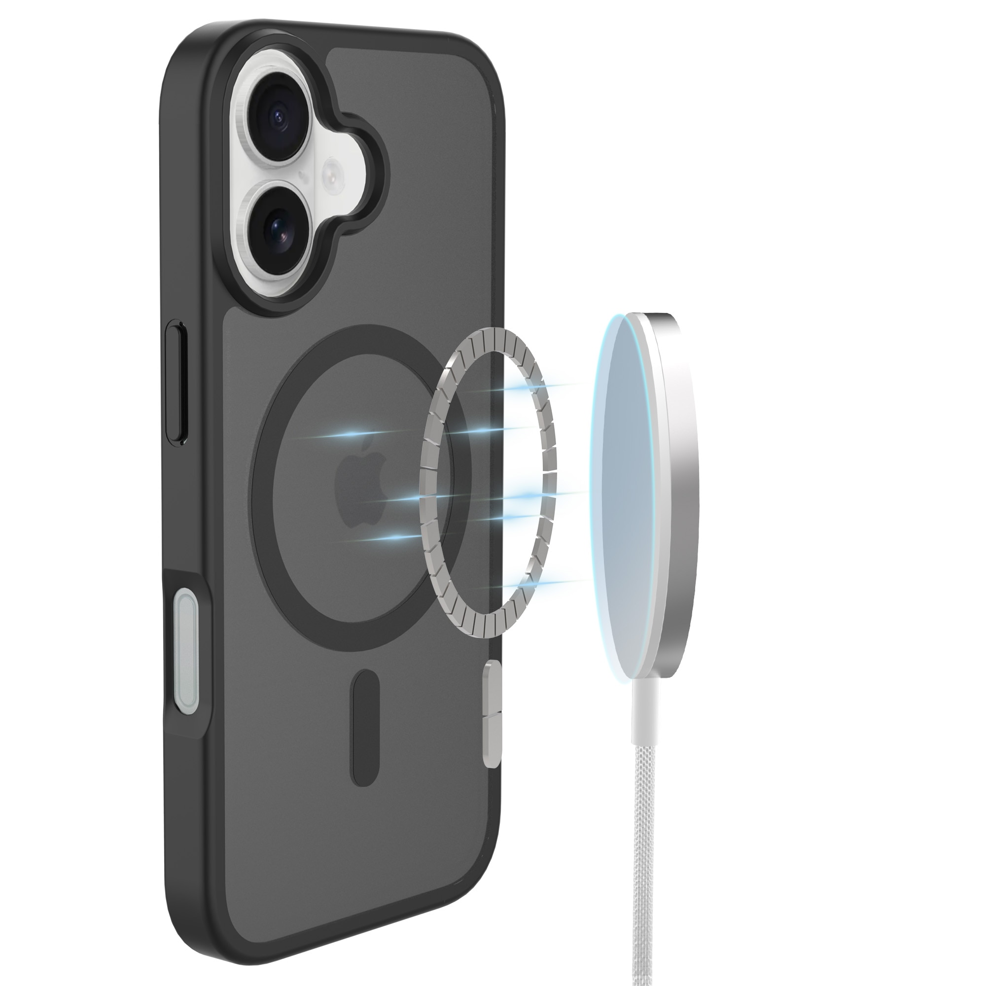 Magnetic Hybrid Cover iPhone 17 Frosted Black