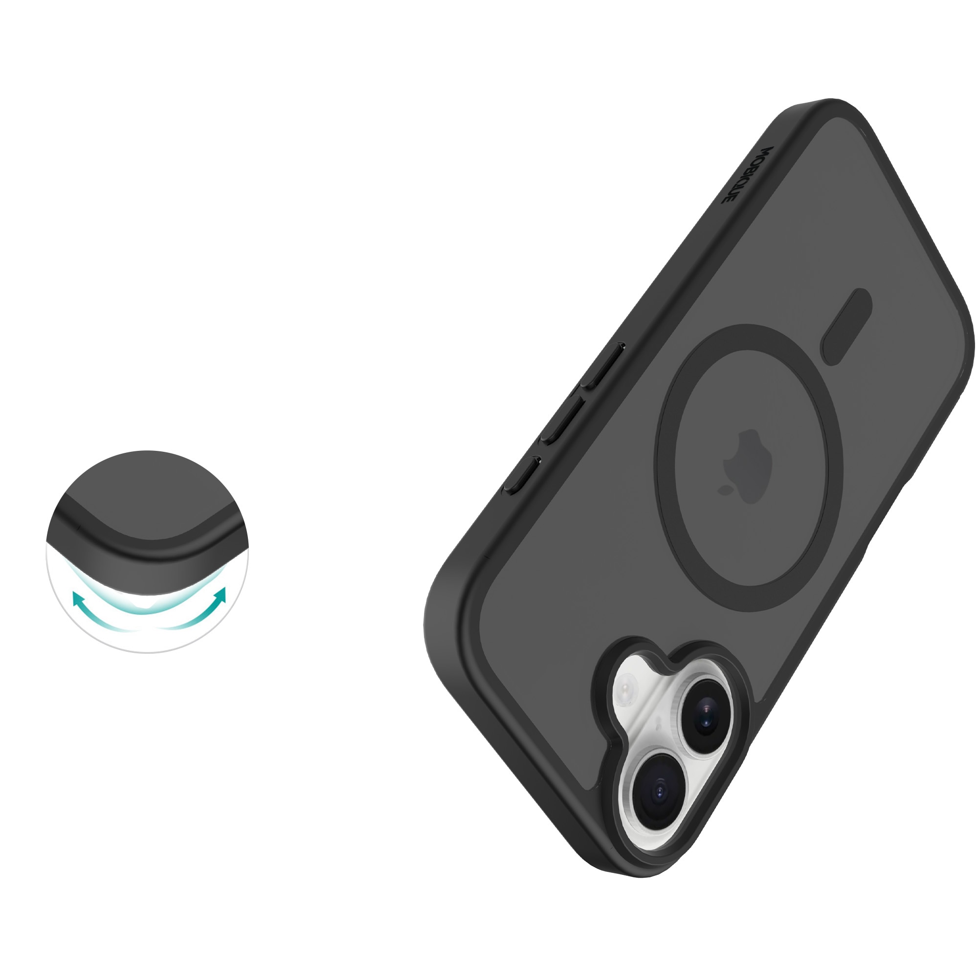 Magnetic Hybrid Cover iPhone 17 Frosted Black