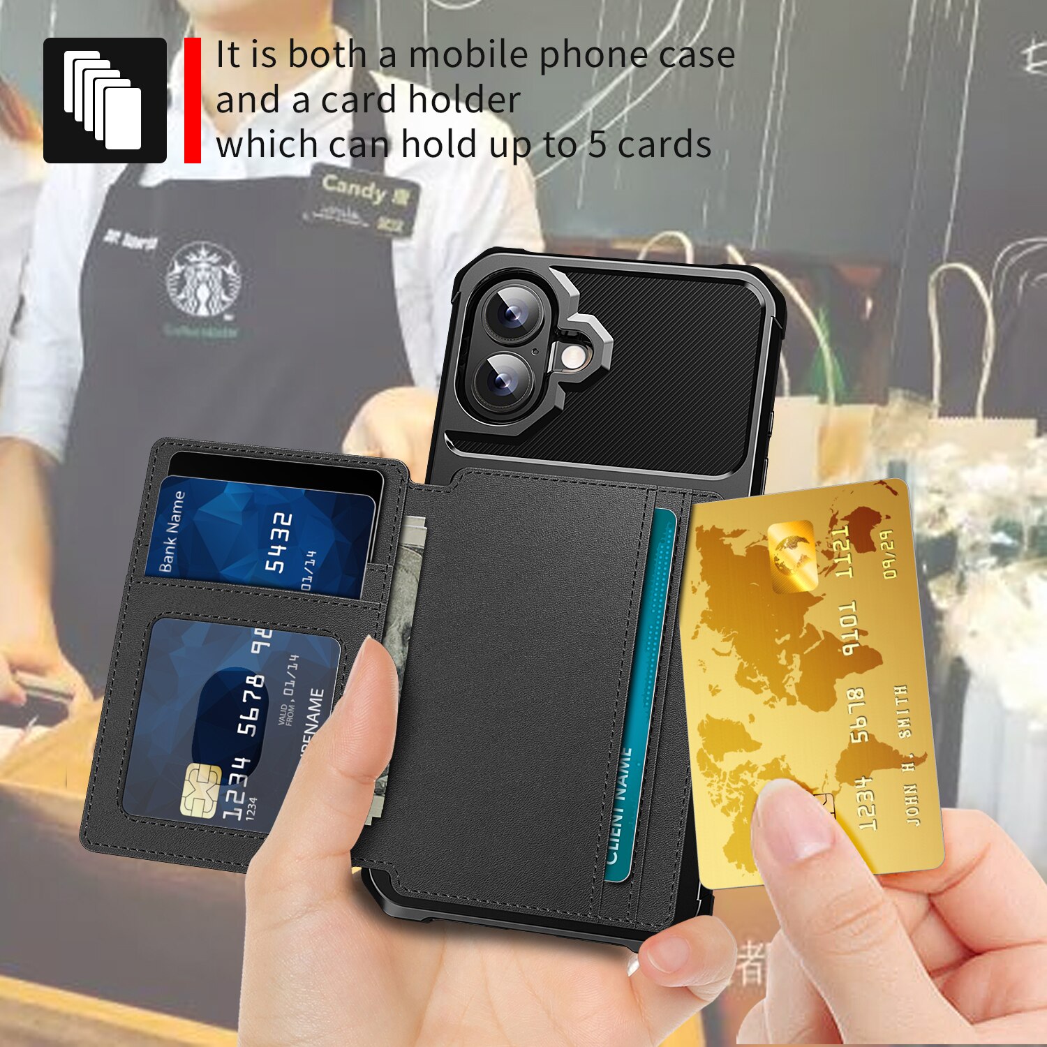 Tough Multi-slot Cover iPhone 17 Sort