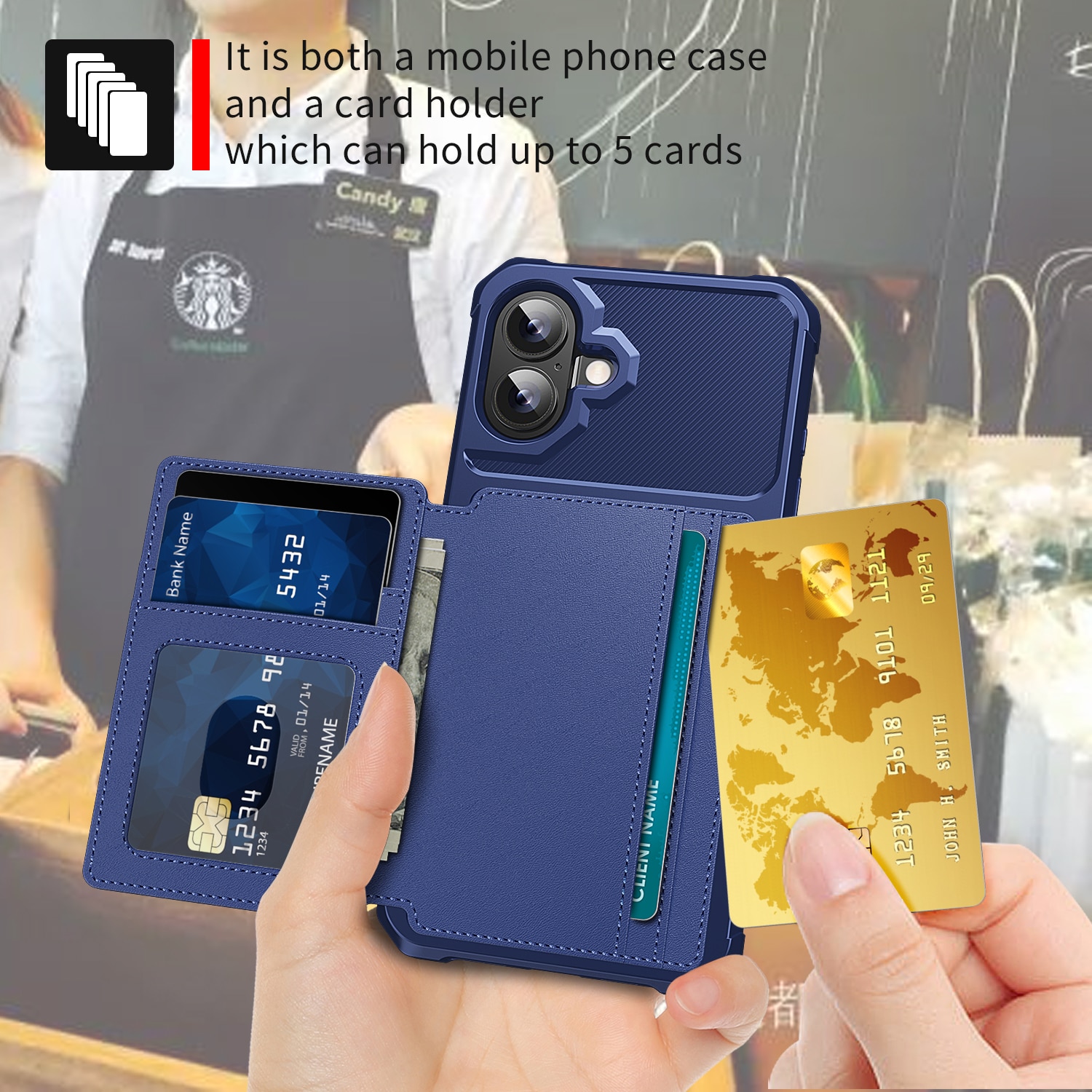 Tough Multi-slot Cover iPhone 17 Blå
