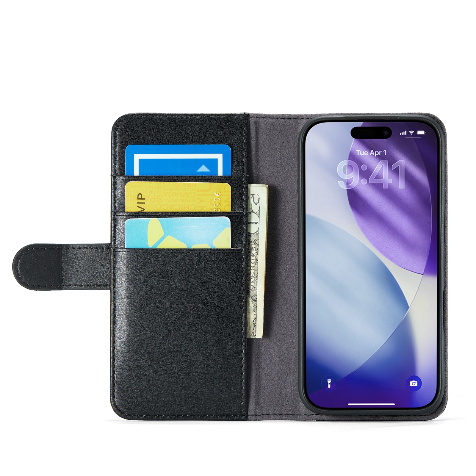 Ægte Læderetui iPhone 17 Pro Sort