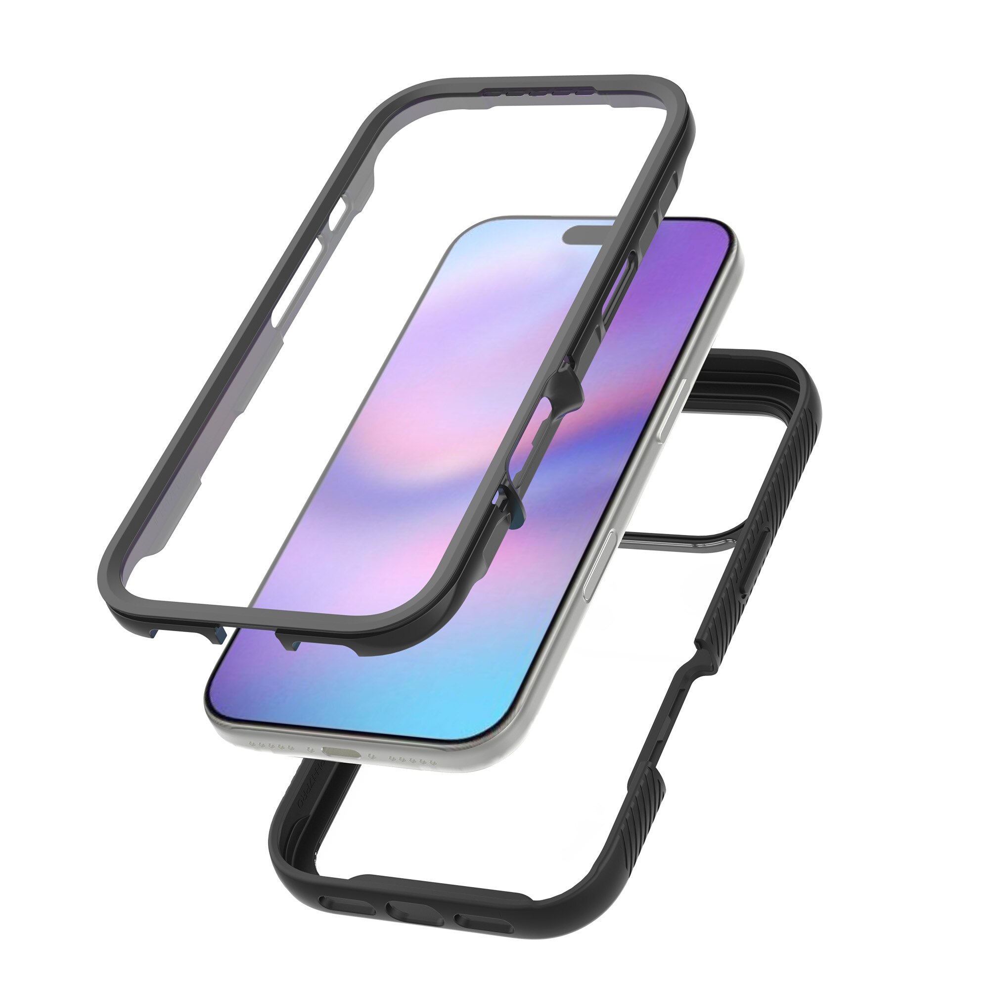 Full Protection Case iPhone 17 Pro Max Sort/gennemsigtig