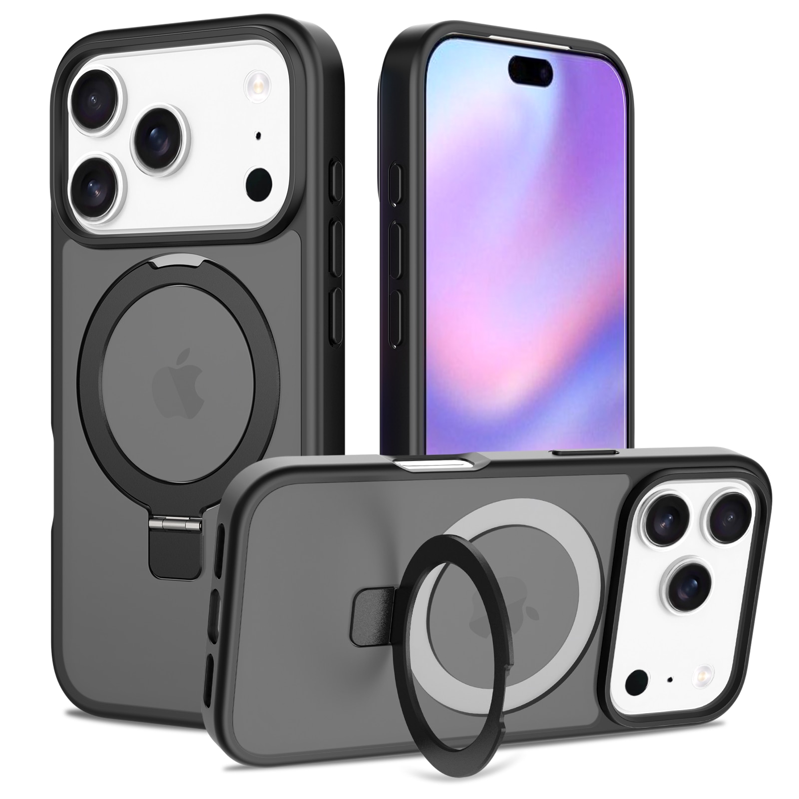 Hybridcover Magnetic Ring iPhone 17 Pro Max Sort