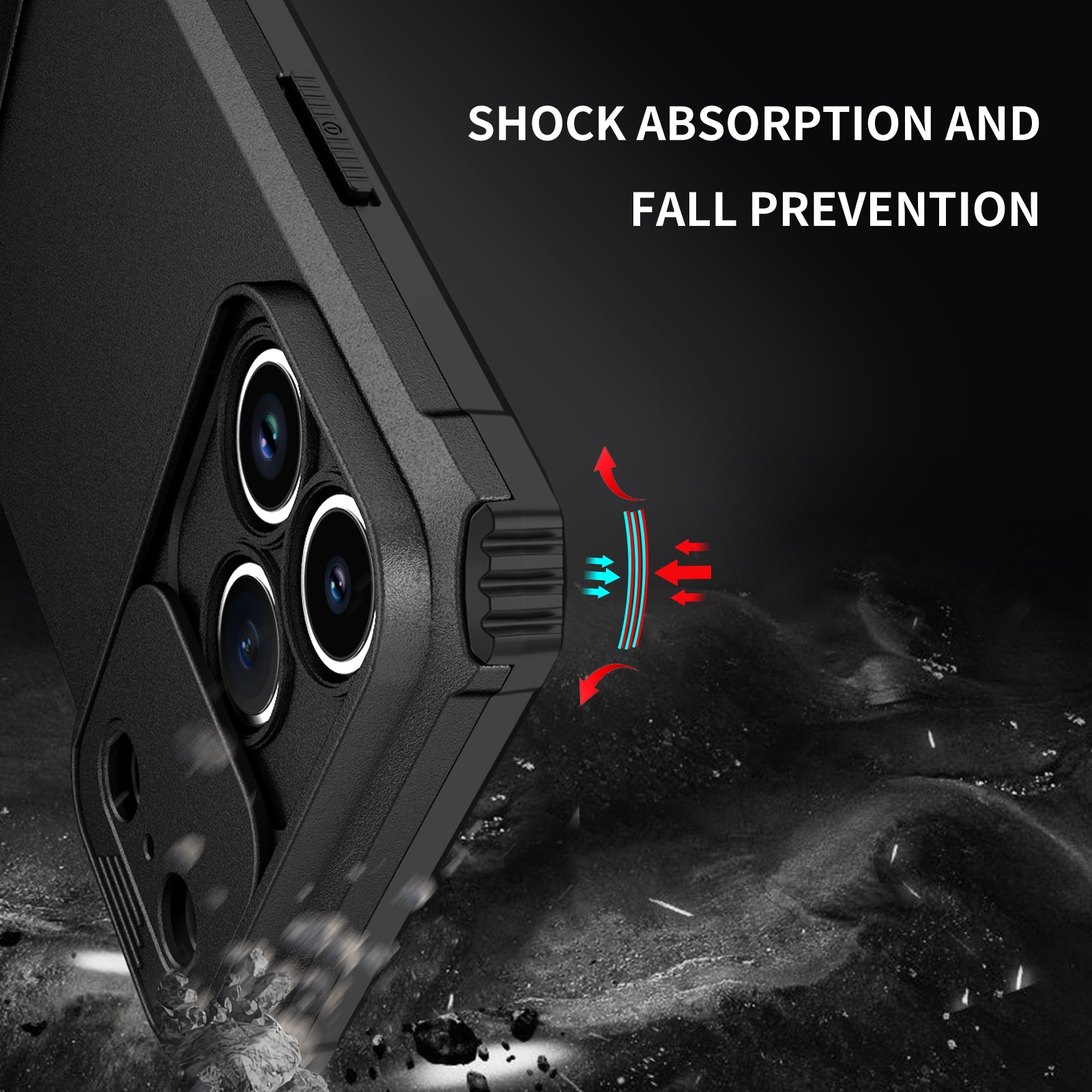 iPhone 17 Pro Max Kickstand Cover kamerabeskyttelse Sort