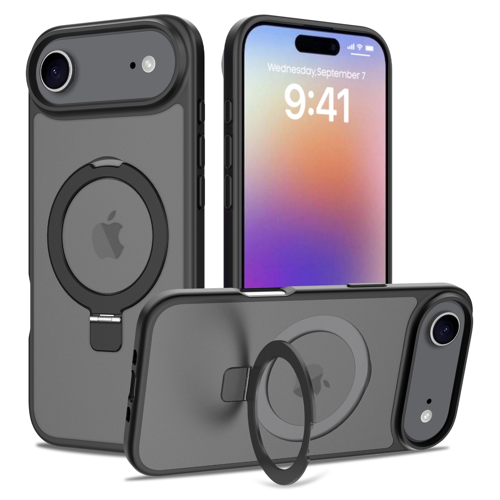 Hybridcover Magnetic Ring iPhone 17 Air Sort