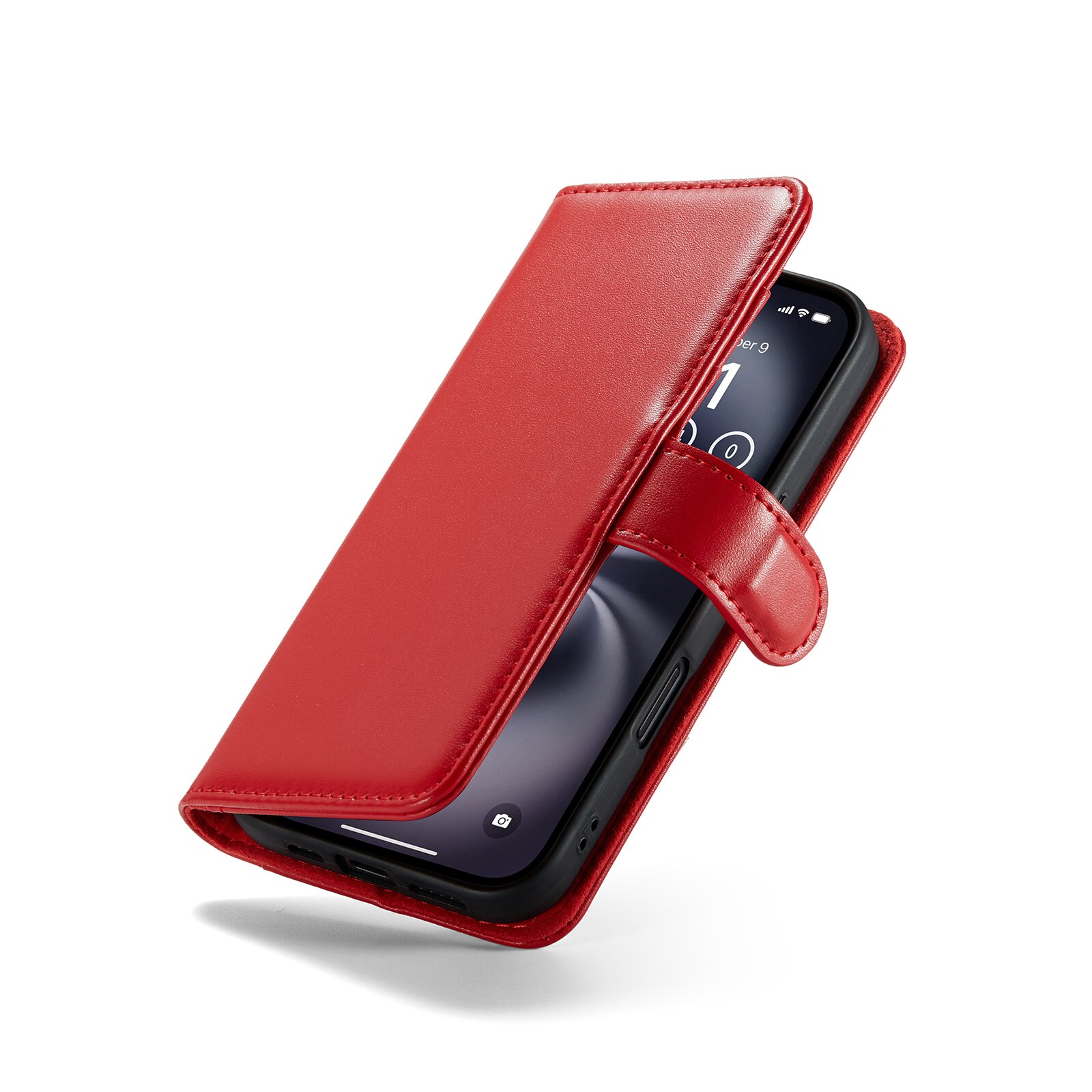 Ægte Læderetui iPhone 16 Rød