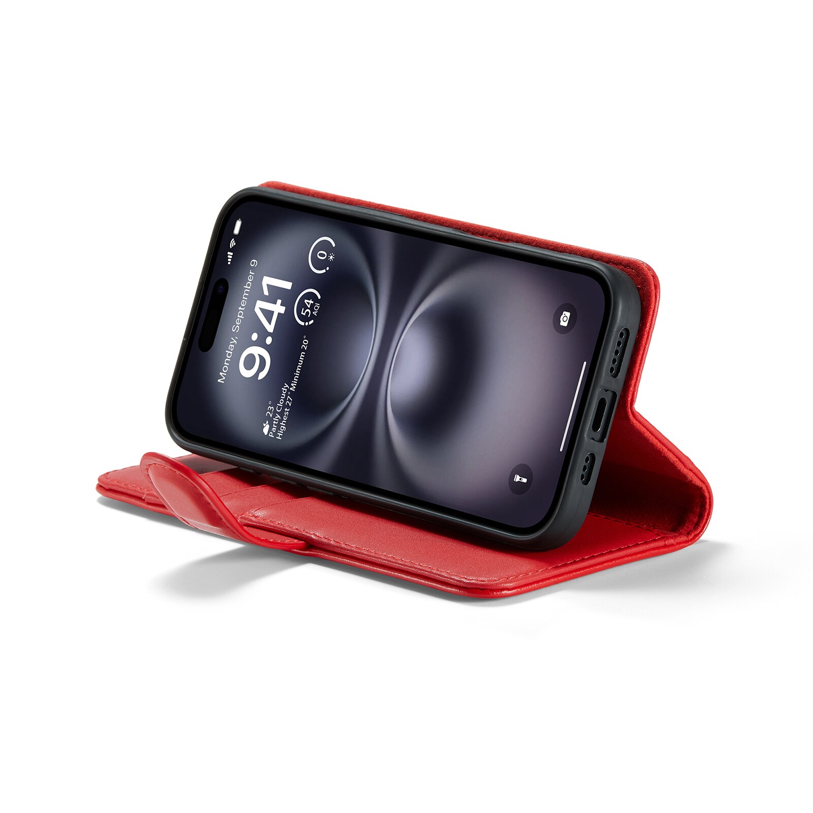 Ægte Læderetui iPhone 16 Rød