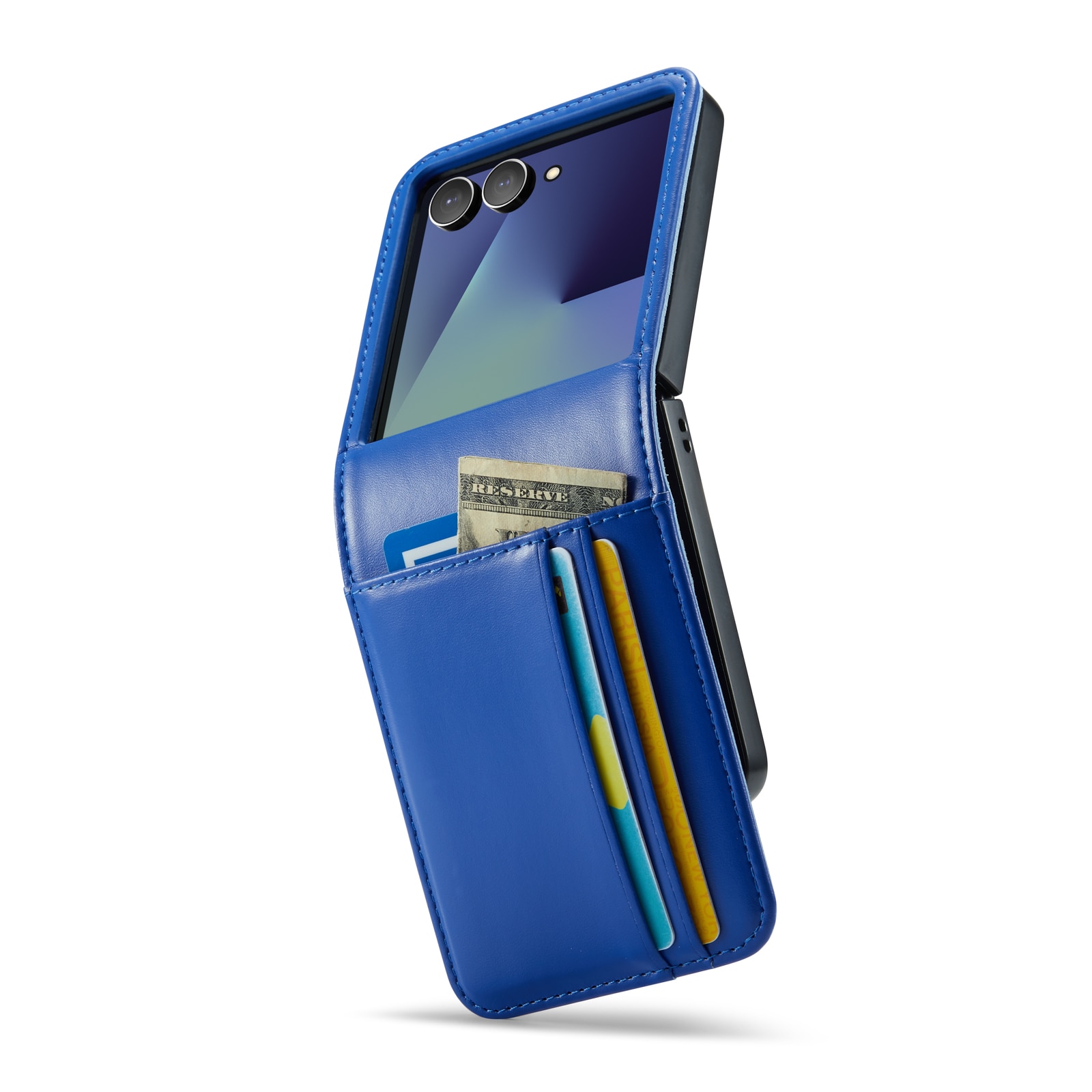 Ægte Læderetui Samsung Galaxy Z Flip 7 Blå