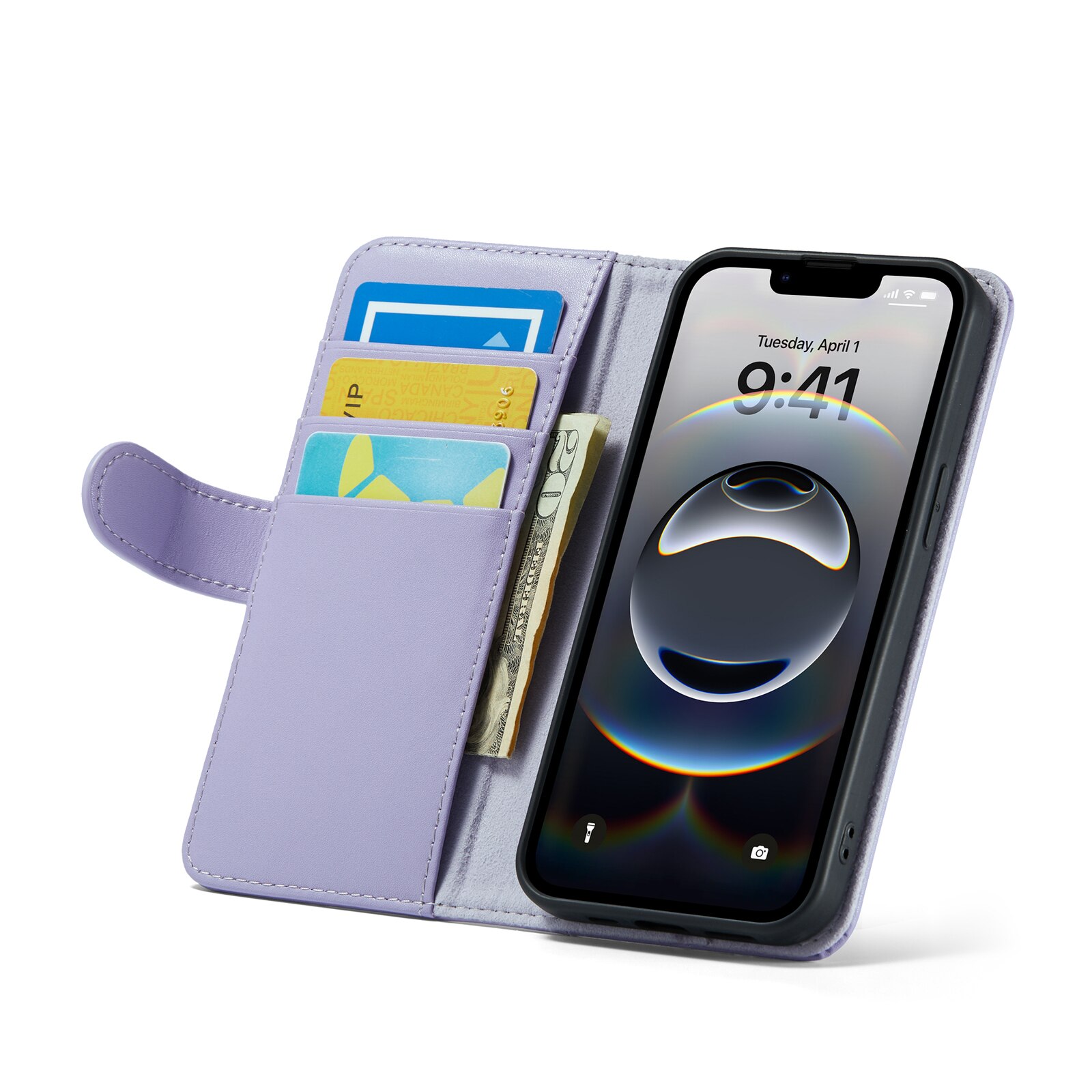 Ægte Læderetui iPhone 12/iPhone 12 Pro Lilla